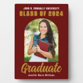 Plaque Photo Maroon Gold Graduate Arch Graduate Photo (Devant)