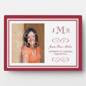 Plaque Photo Maroon rouge frontière classe monogramme graduatio (Devant)