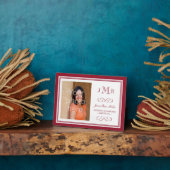 Plaque Photo Maroon rouge frontière classe monogramme graduatio (Côté)