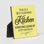 Plaque Photo marrante auto-nettoyage cuisine mot art (Recto)