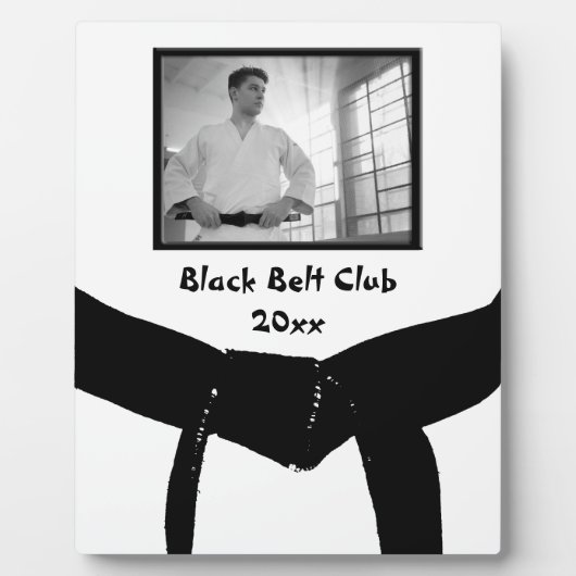 Plaque Photo Martial Arts Black Belt Club Photo Keepsaké (Devant)