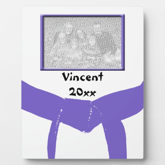 Plaque Photo Martial Arts Purple Belt Photo Keepsakt (Devant)