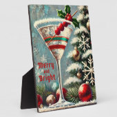 Plaque Photo Martini de Noël Retro les années 50 Cranberry (Côté)