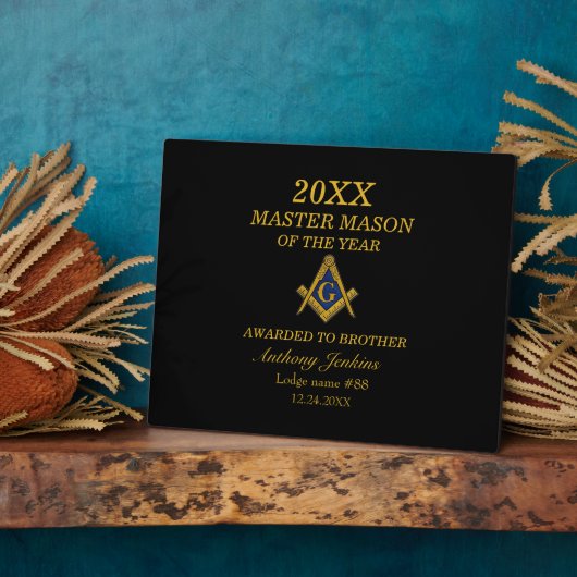Plaque Photo Mason Master Freemason Lodge Mason (Côté)