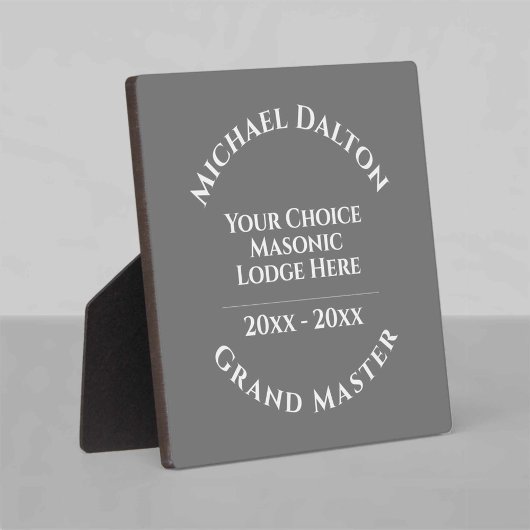 Plaque Photo Masonic Grand Master