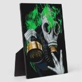 Plaque Photo Masque à gaz toxique : Flammes de néon (Côté)