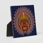 Plaque Photo Masque rituel du roi guerrier tribal (Recto)