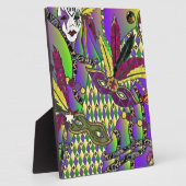 Plaque Photo Masques de plumes de mardi gras psychédélique (Côté)