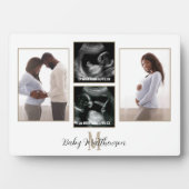 Plaque Photo Maternité 4 photo Collage Monogramme initial (Devant)
