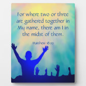 Plaque Photo Matthieu 18:20 (Devant)