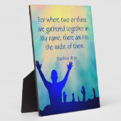 Plaque Photo Matthieu 18:20 (Côté)