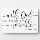 Plaque Photo Matthieu 19:26 Bible Écriture Ferme Signe (Devant)