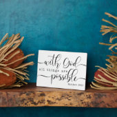 Plaque Photo Matthieu 19:26 Bible Écriture Ferme Signe (Côté)