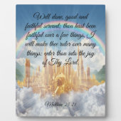 Plaque Photo Matthieu 25:21 (Devant)