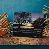 Plaque Photo Matthieu 5:16 Que Ta Lumière Brille... (Côté)