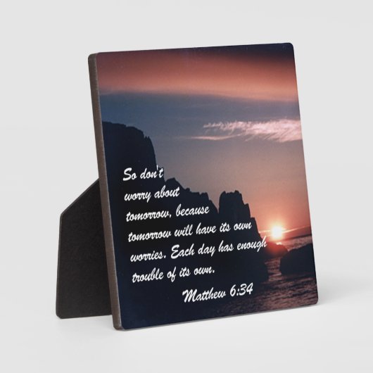 Plaque Photo Matthieu 6:34 (Recto)