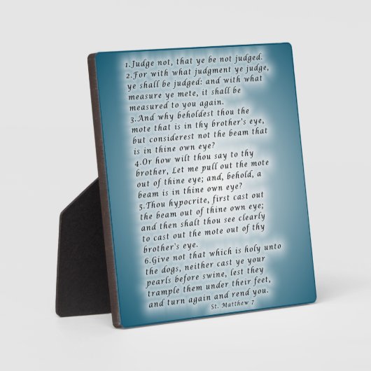 Plaque Photo Matthieu 7:1-6 (Recto)