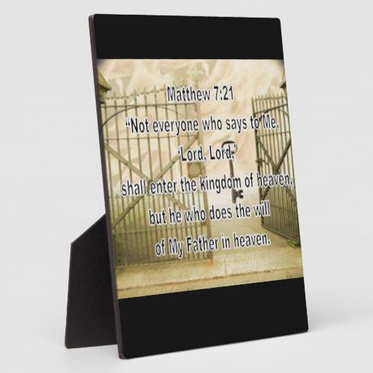 Plaque Photo Matthieu 7:21 (Côté)