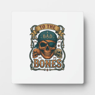 Plaque Photo Mauvais crâne de pirate bandana corde os croisés