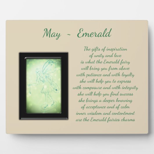 Plaque Photo May Birthstone Emerald (Devant)