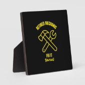 Plaque Photo Mécanicien retraité réparer vous-même drôle mécani (Recto)