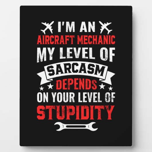 Plaque Photo Mécanique Je Suis Mécanicien D'Aéronefs (Devant)