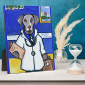 PLAQUE PHOTO MÉDECIN WEIMARANER (Côté)