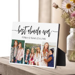 Plaque Photo Meilleur Abuela Ever - Collage photo pour petits e<br><div class="desc">Célébrez le "Meilleur Abuela Ever" avec cette Plaque de collage photo personnalisée pour petits-enfants. Ce cadeau plein de coeur comprend un collage magnifiquement arrangé de photos chères capturant des moments spéciaux, complété par un message d'amour. Conçu à partir de matériaux de haute qualité avec une finition épurée, il est idéal...</div>