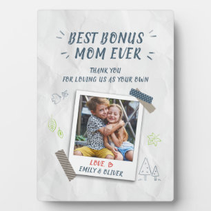 Plaque Photo Meilleur Bonus Maman Fête des mères StepMom Photo