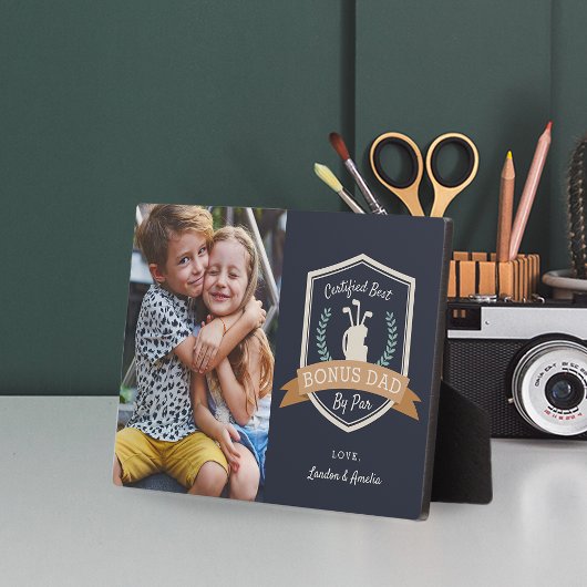 Plaque Photo Meilleur Bonus Papa Par Par Par | Golf Stepdad Pho