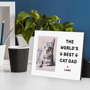 Plaque Photo Meilleur Chat Papa Pet Lover Photo
