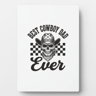 Plaque Photo Meilleur design de chemise Western Skull pour papa