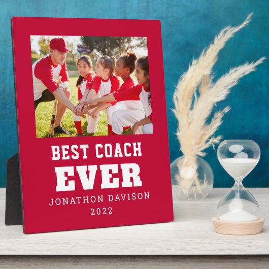 Plaque Photo Meilleur Entraîneur Jour Nom Année Photo Équipe Ro (Côté)