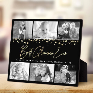 Plaque Photo Meilleur Glamma Ever 6 Photo Collage Glam Gold Par
