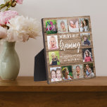 Plaque Photo Meilleur Grammy 12 photo Collage Grandkids au mond<br><div class="desc">Créez votre propre plaque photo collage avec 12 de vos photos préférées sur un arrière - plan de texture en bois. Personnalisez avec des photos de petits-enfants. Fait un cadeau de gardien précieux pour grand-mère pour l'anniversaire,  le jour de la mère,  le jour des grands-parents,  etc</div>