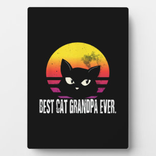 Plaque Photo Meilleur Grand-Père   Cadeau Retro Chat