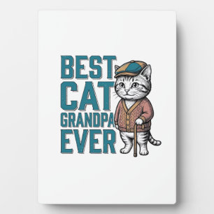 Plaque Photo Meilleur Grand-Père de Chat Vintage T-shirt De
