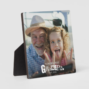 Plaque Photo Meilleur Grand-Père du Monde Cadeau Établie Pour G