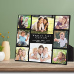 Plaque Photo Meilleur grand-père du monde photo collage noir<br><div class="desc">Donnez au meilleur grand-père du monde une plaque de collage multi-photo personnalisée qu'il chérira et appréciera pendant des années. Vous pouvez personnaliser avec huit photos de petits-enfants, d'enfants, d'autres membres de la famille, des animaux domestiques, etc, personnaliser l'expression "Meilleur Grand-Père du Monde" et comment il est adressé (Grand-père, Papa, Poppop,...</div>