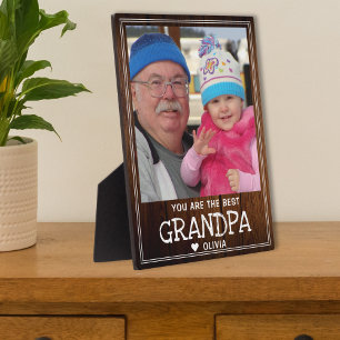 Plaque Photo Meilleur grand-père Grandchild Photo Bois rustique