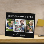 Plaque Photo Meilleur grand-père jamais moderne collage noir et<br><div class="desc">Moderne contemporaine Happy Fête des pères BEST GRANDPA JAMAIS cinq collage photo de famille personnalisé keepssimple plaque noir et blanc avec un audacieux modèle script de typographie. Créez votre propre site avec 5 photos de famille personnalisées et votre texte ! Vous pouvez modifier les couleurs du texte et de l'arrière...</div>