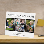 Plaque Photo Meilleur grand-père jamais moderne collage noir et<br><div class="desc">Moderne contemporaine Happy Fête des pères BEST GRANDPA JAMAIS cinq collage photo de famille personnalisées gardien simple plaque noire avec un audacieux modèle script de typographie. Créez votre propre site avec 5 photos de famille personnalisées et votre texte ! Vous pouvez modifier les couleurs du texte et de l'arrière -...</div>