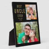 Plaque Photo Meilleur Oncle Ever 2 Photo Collage Noir Et Or (Côté)