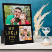 Plaque Photo Meilleur Oncle Ever 2 Photo Collage Noir Et Or (Côté)