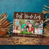 Plaque Photo Meilleur Oncle Ever 5 Photo Collage Rustique Palet (Côté)