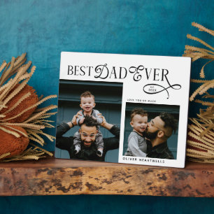 Plaque Photo Meilleur Papa Actuel 2 Photos Cadeaux Fête des Pèr