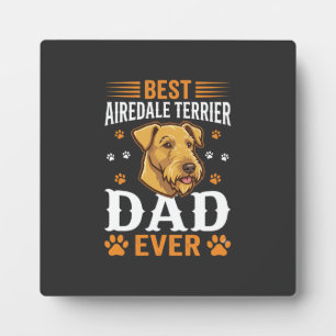 Plaque Photo Meilleur papa Airedale Terrier de tous les temps a