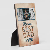 Plaque Photo Meilleur papa Aquarelle Père 3 Photo Collage (Côté)