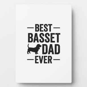 Plaque Photo Meilleur Papa Basset Vintage Gravure T-Shirt Chien