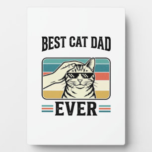 Plaque Photo Meilleur Papa Chat Vintage Design de Amateur de Ch